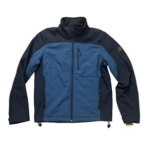 NWT ZeroXPosur Mens Jacket Softshell Blue Water Wind Resistant Small MSRP $100